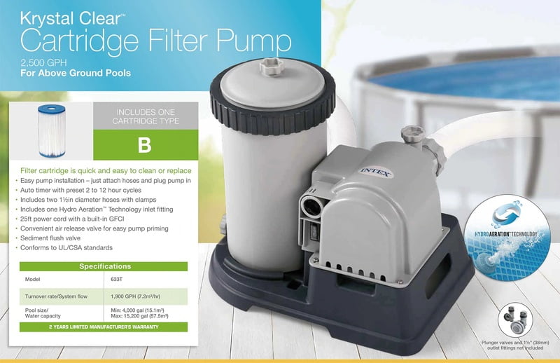 Intex Filter Pump 2500 GPH (for 24ft pools) - 28634 Intex Filter Pump 2500 GPH (for 24ft pools) - 28634