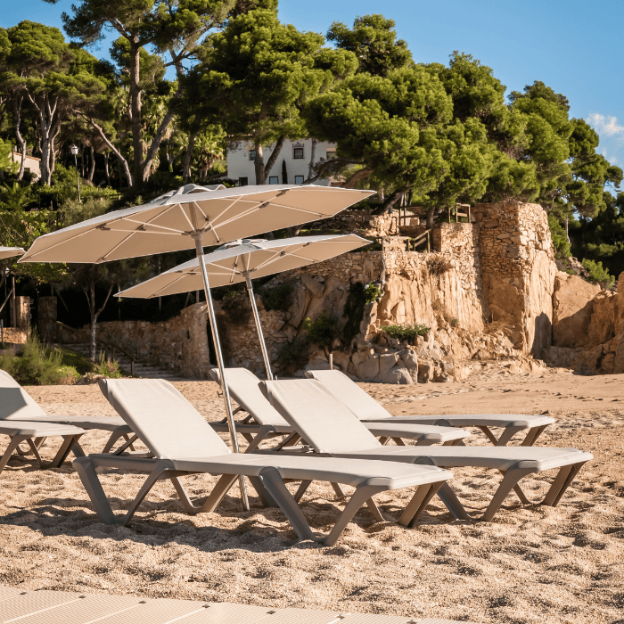 Pamela Sun Umbrella | Polyamide Stick | Khaki Fabric | 200 cm Dia | PAP-20- PA-16/00 | Balliu Pamela Sun Umbrella | Polyamide Stick | Khaki Fabric | 200 cm Dia | PAP-20- PA-16/00 | Balliu