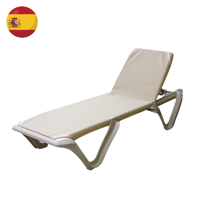 Eva Pro Sunlounger | Sand Frame | Khaki Fabric | EPT/AR-16/00 | Balliu