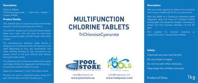 Chlorine Multi functional Tablets 1kgs - TCCA Chlorine Multi functional Tablets 1kgs - TCCA