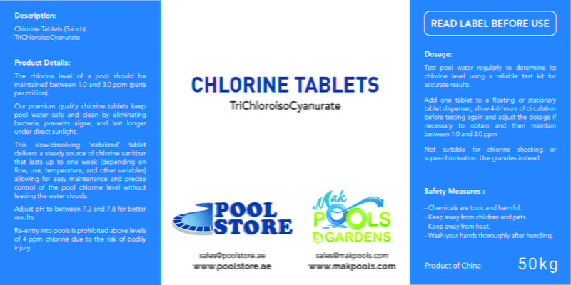 Chlorine Tablets | TCCA | 50 Kg Drum