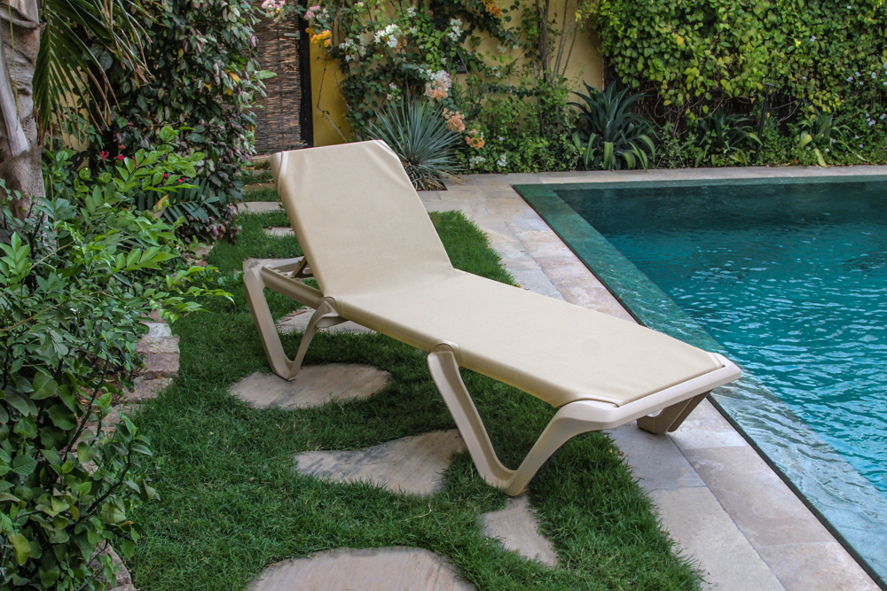 Eva Pro Sunlounger | Sand Frame | Khaki Fabric | EPT/AR-16/00 | Balliu