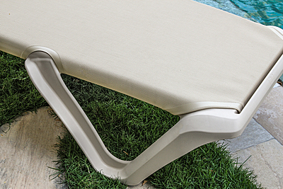 Eva Pro Sunlounger | White Frame / Sand Frame