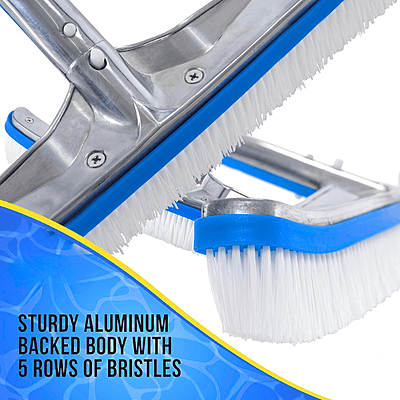 Deluxe Pool Brush With Aluminum Back 18 inch | T854 | PRO POOL PRO