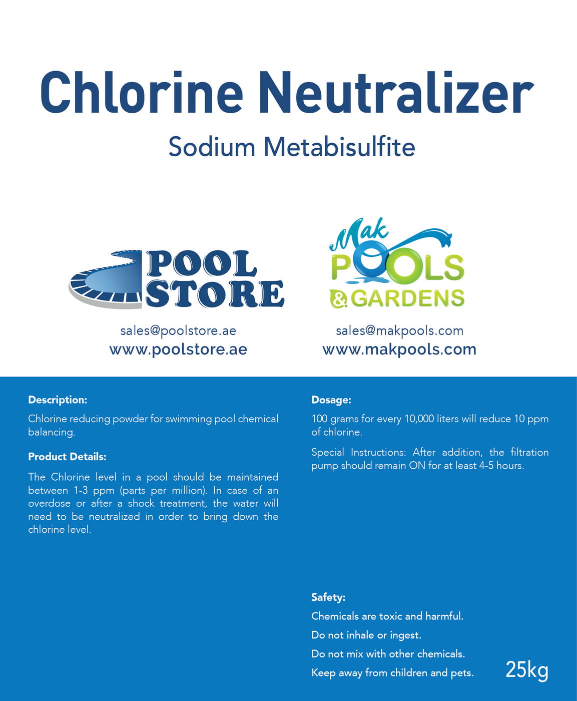 Chlorine Neutralizer Pool Chemicals PoolStore.ae